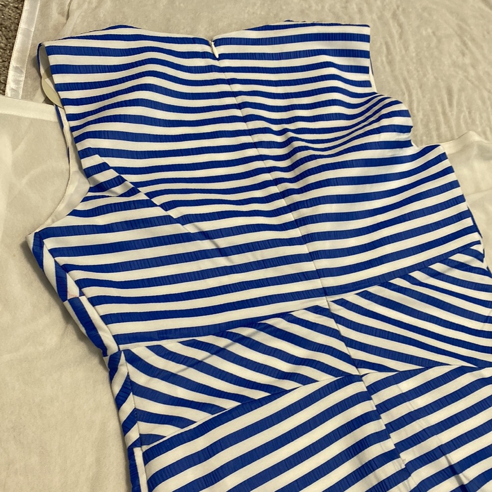Patrizia luca milano dress blue white stripes sleeveless mid length Size M. New - Picture 12 of 15